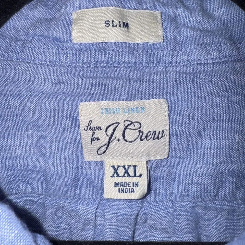 J.Crew Mens Slim Baird McNutt Irish Linen Shirt XXL Button Down